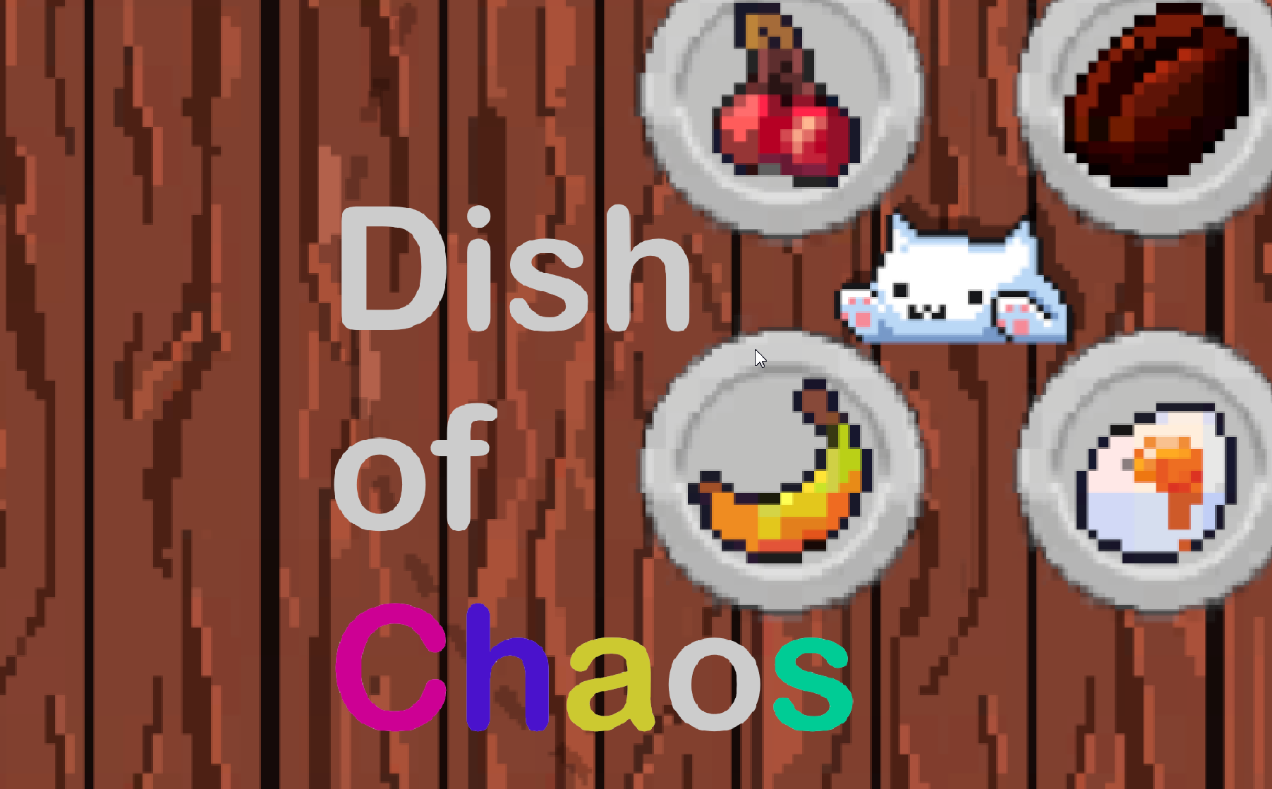 Dish of Chaos game cover showing ingredients on a wooden tray